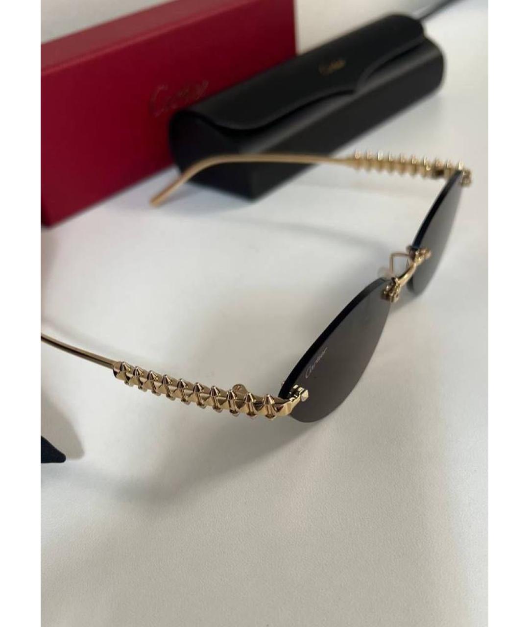 CARTIER Золотые металлические солнцезащитные очки, фото 2