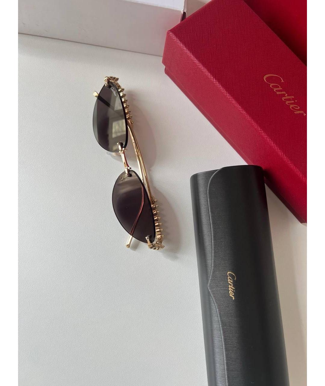 CARTIER Золотые металлические солнцезащитные очки, фото 3
