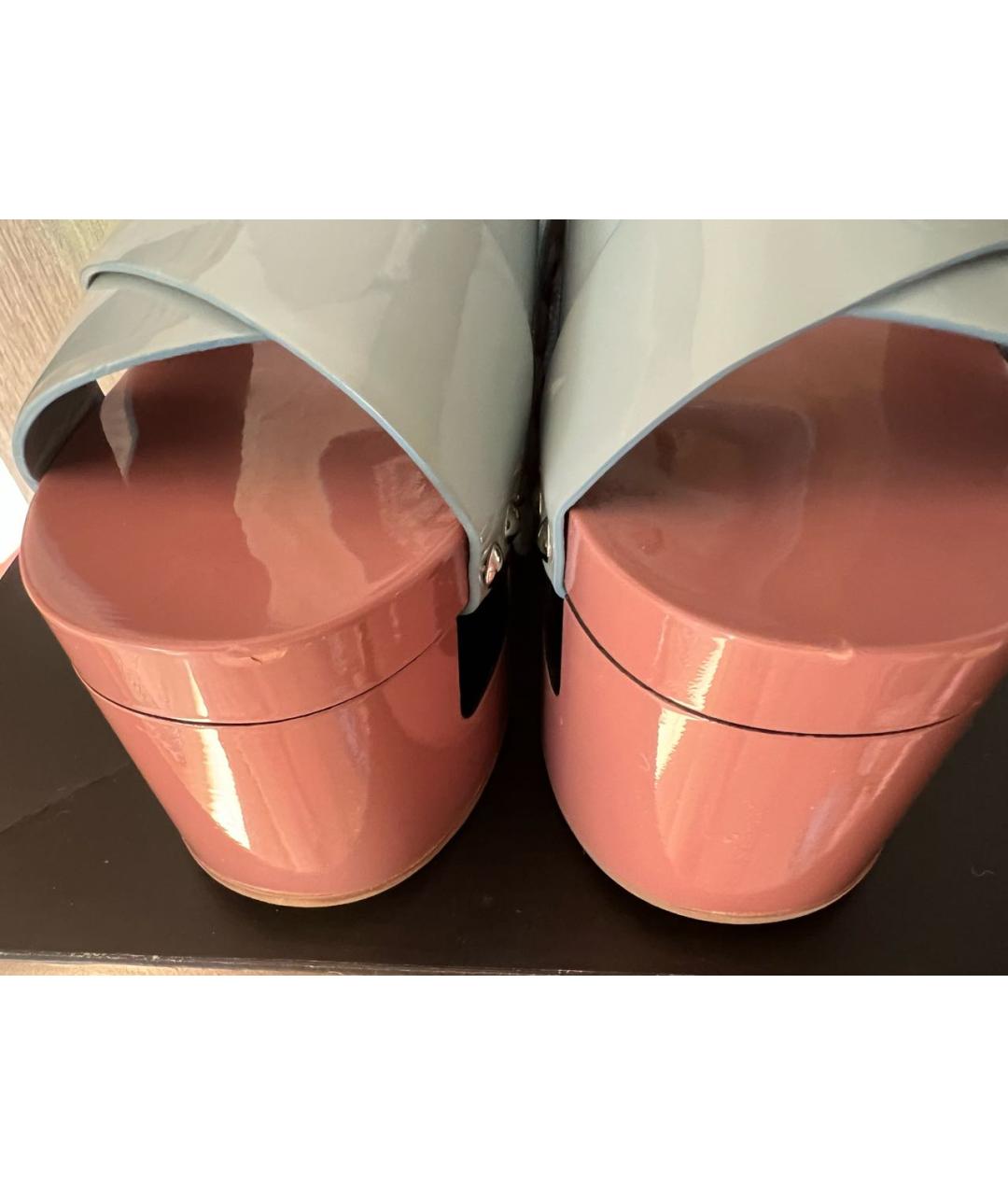 MIU MIU Голубые кожаные босоножки, фото 5