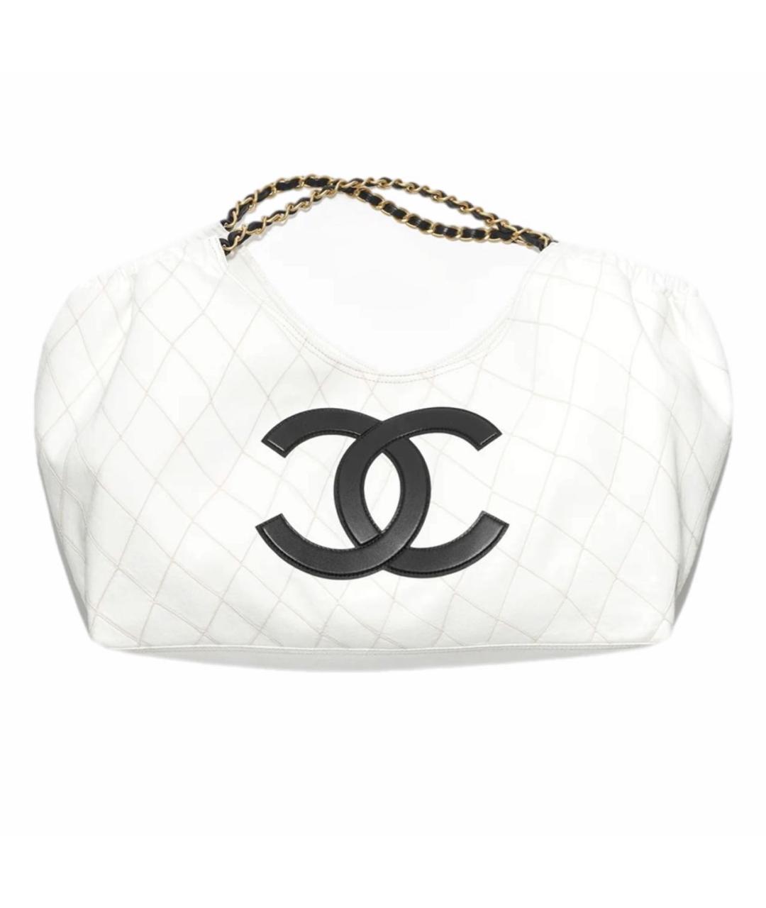 CHANEL Белая деним сумка тоут, фото 5