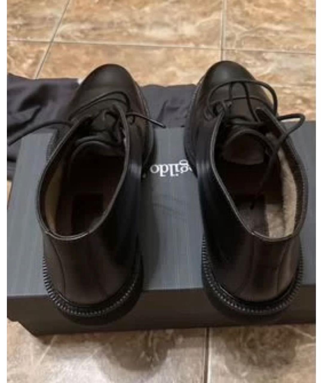 ZEGNA Черные кожаные высокие ботинки, фото 4