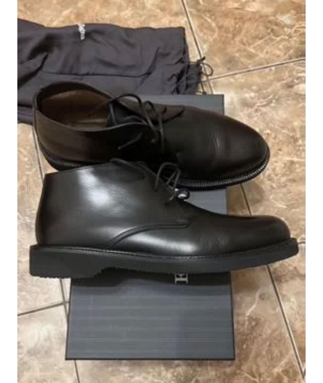 ZEGNA Черные кожаные высокие ботинки, фото 8