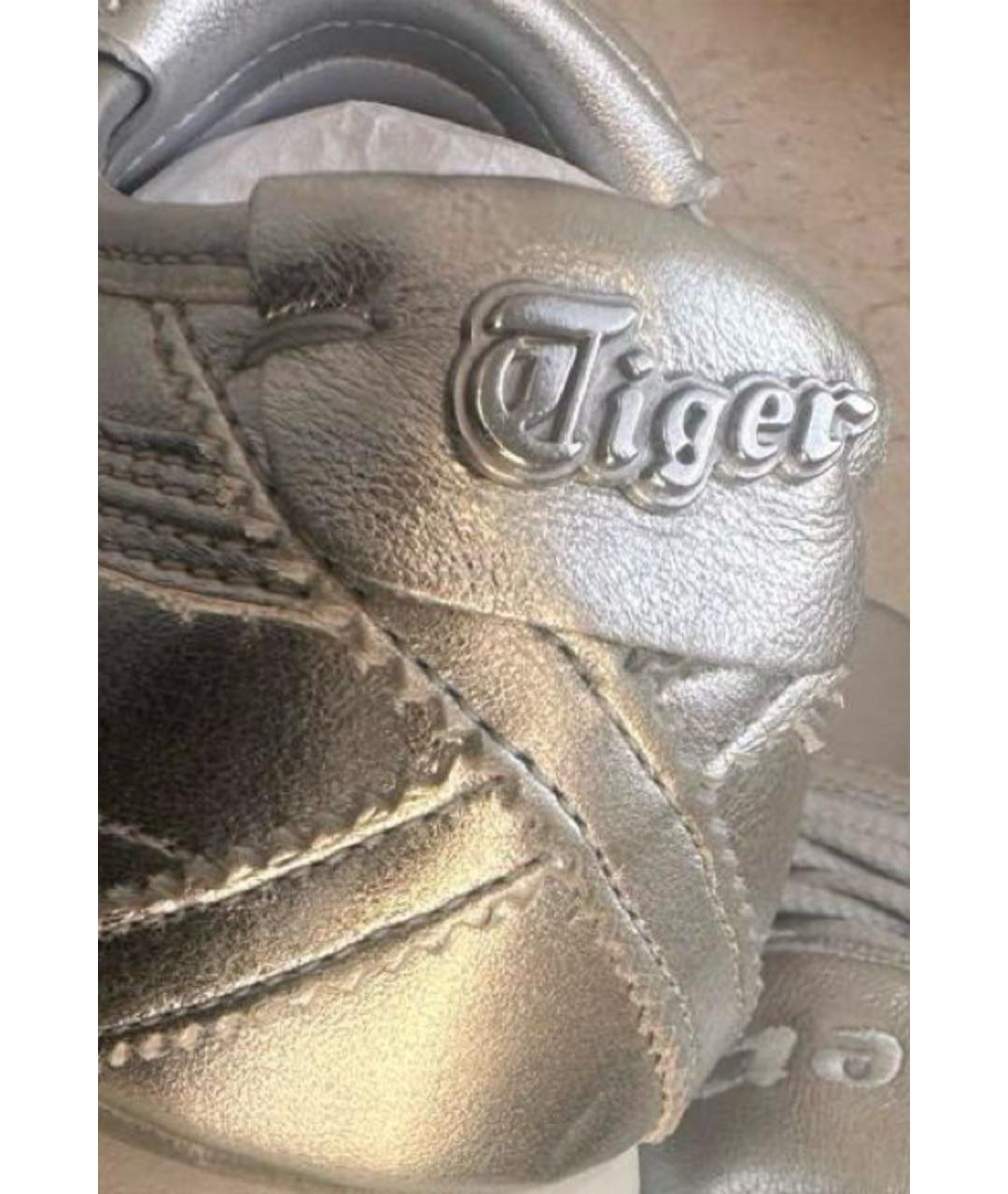 ONITSUKA TIGER Серебряные кожаные кроссовки, фото 2