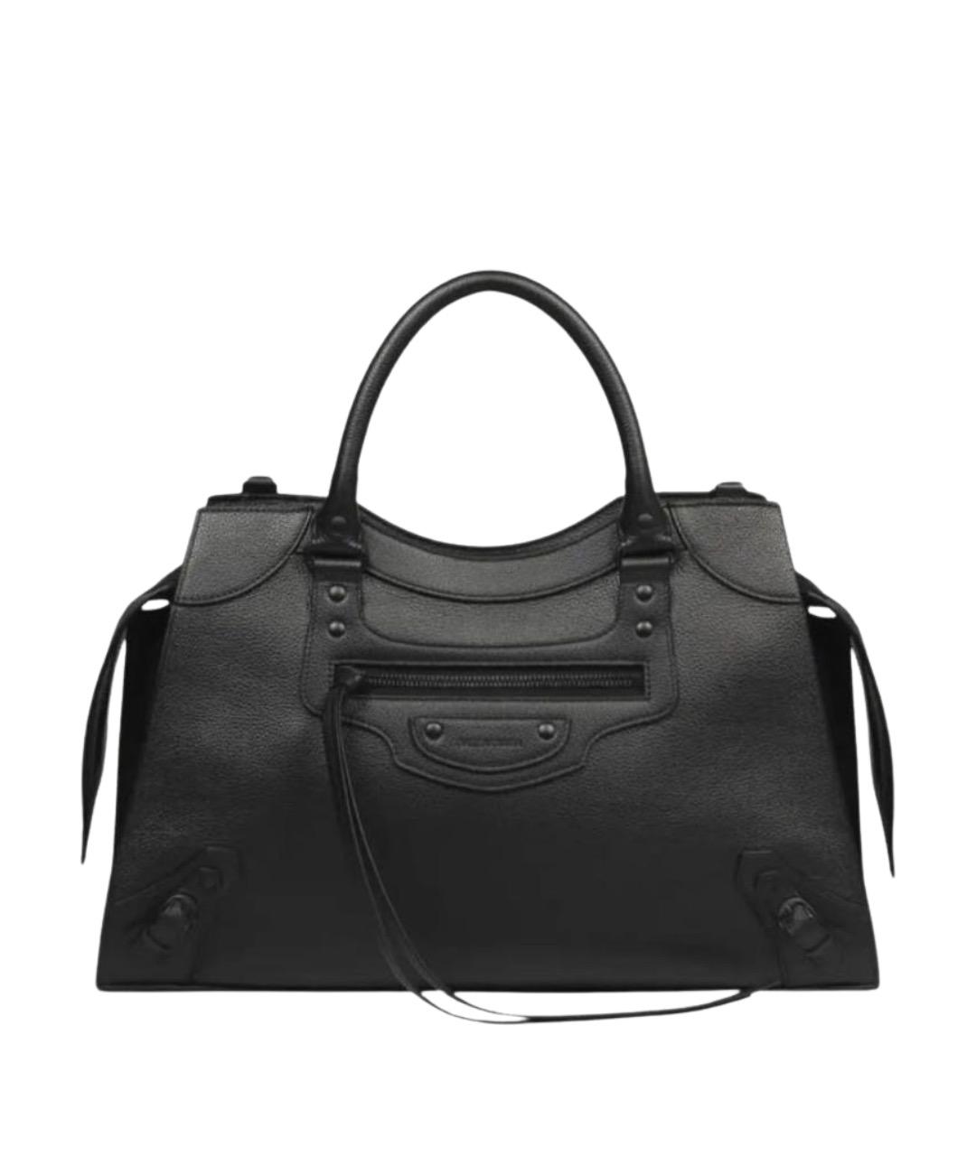 BALENCIAGA Черная кожаная сумка с короткими ручками, фото 1