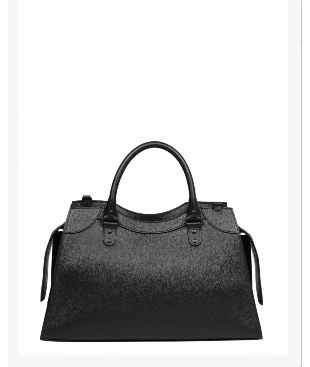 BALENCIAGA Черная кожаная сумка с короткими ручками, фото 2