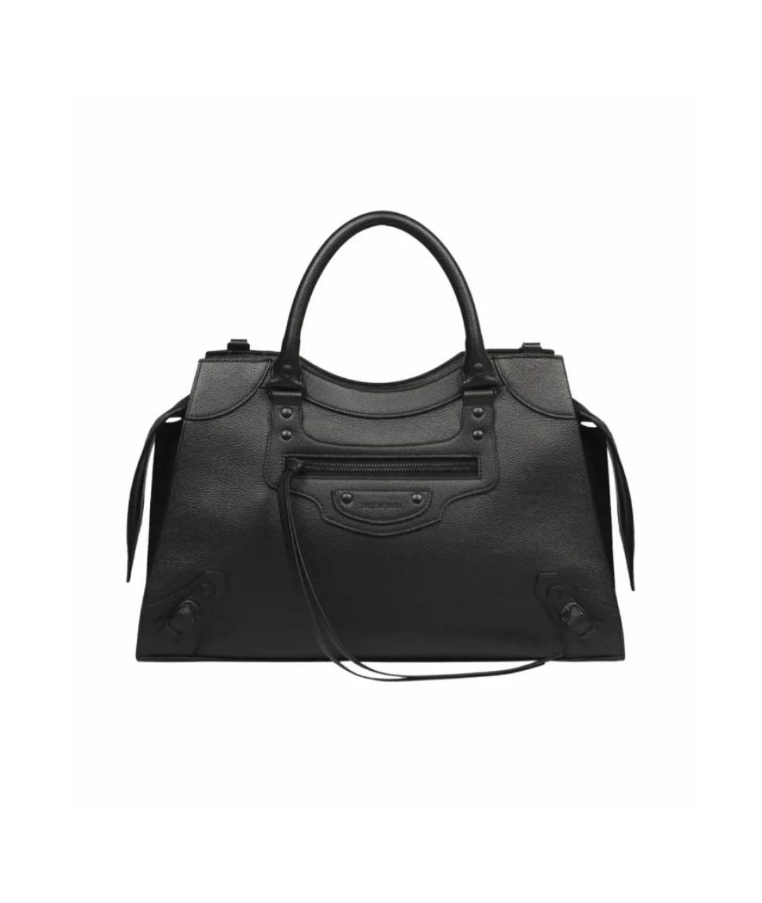 BALENCIAGA Черная кожаная сумка с короткими ручками, фото 8