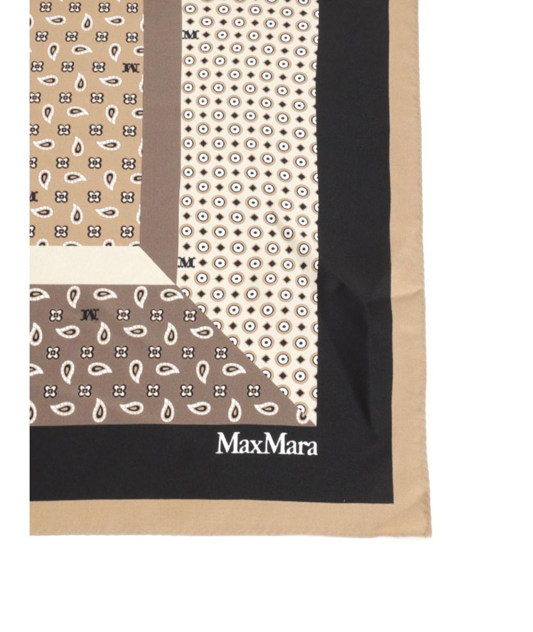 MAX MARA Бежевый шелковый платок, фото 2