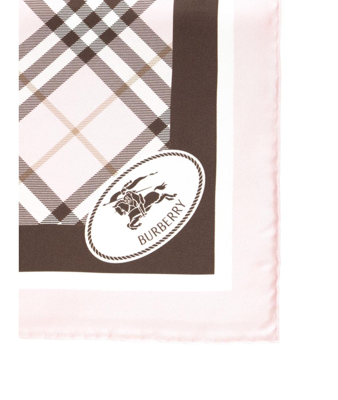BURBERRY Розовый шелковый платок, фото 2