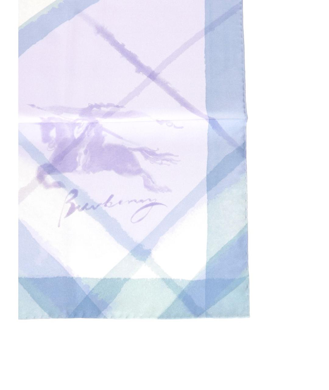 BURBERRY Фиолетовый шелковый платок, фото 2