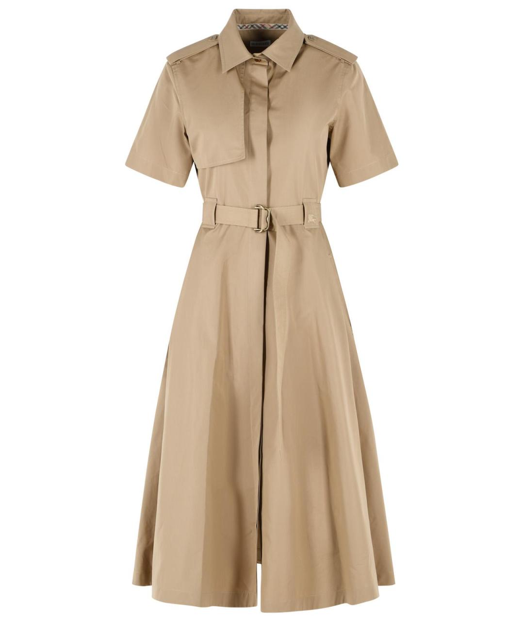 BURBERRY Бежевое хлопковое повседневное платье, фото 1
