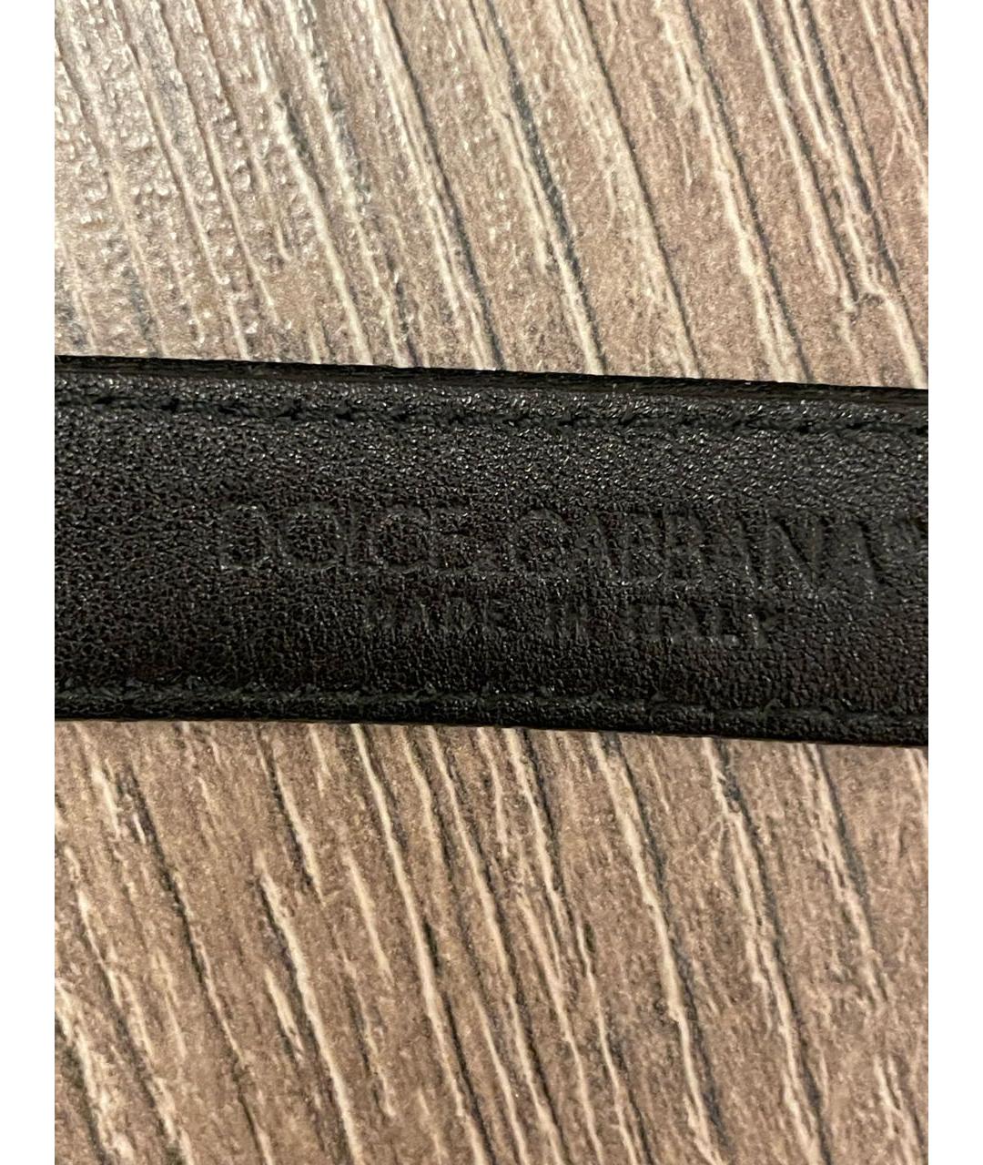 DOLCE&GABBANA Черный кожаный ремень, фото 3