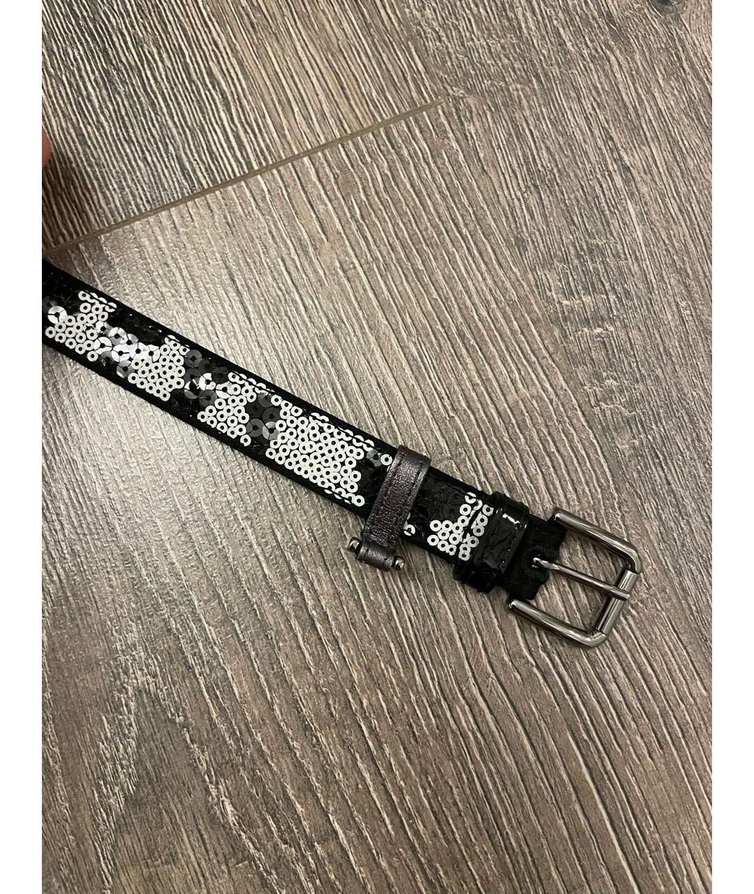 DOLCE&GABBANA Черный кожаный ремень, фото 2