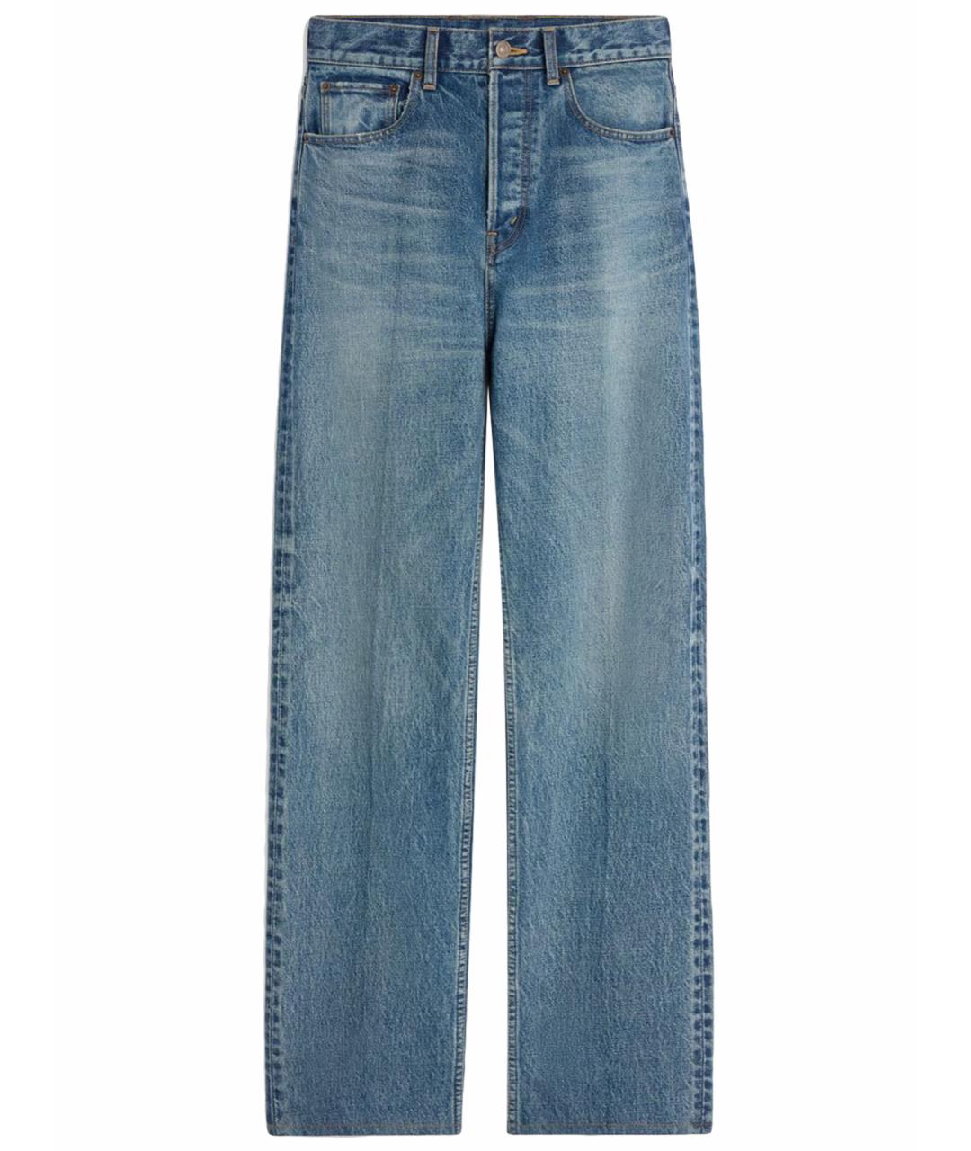 CELINE Голубые хлопковые прямые джинсы, фото 1