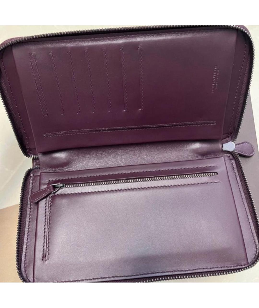 BOTTEGA VENETA Бордовый кожаный кошелек, фото 3