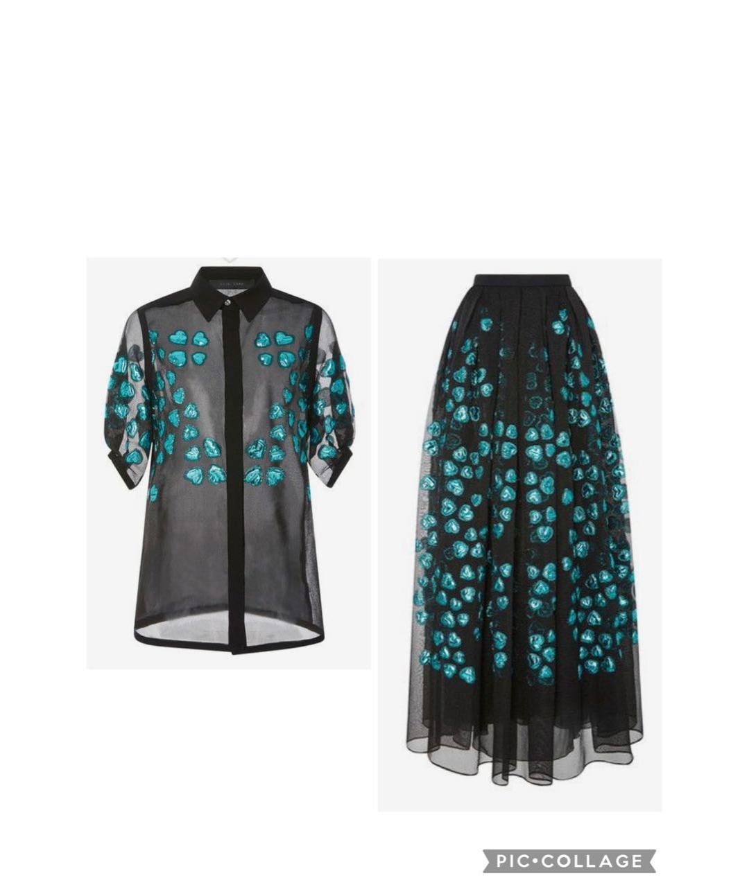 ELIE SAAB Черный шелковый костюм с юбками, фото 9