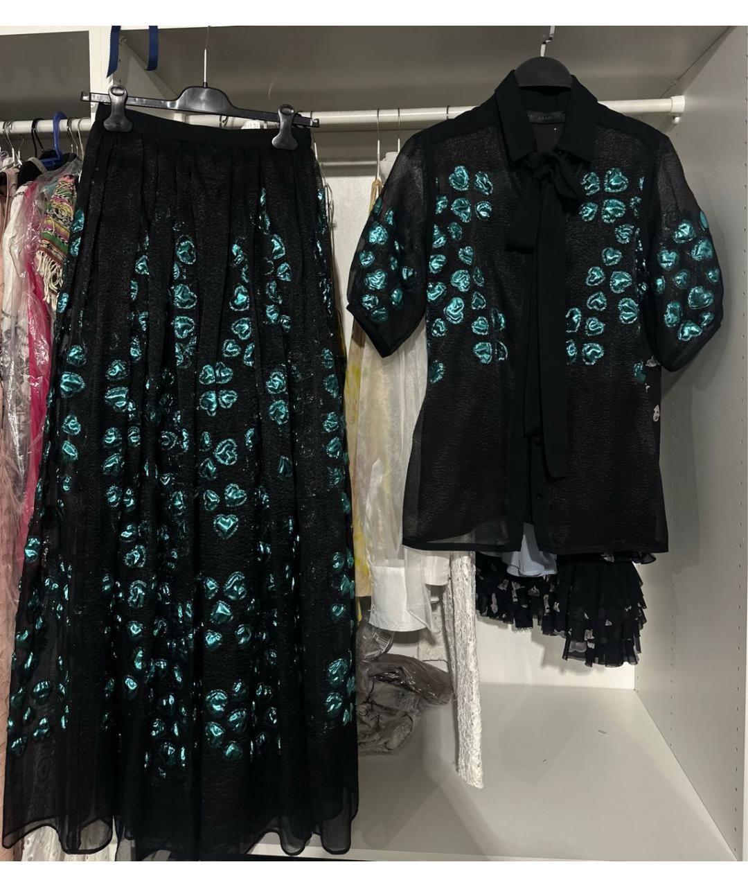 ELIE SAAB Черный шелковый костюм с юбками, фото 4
