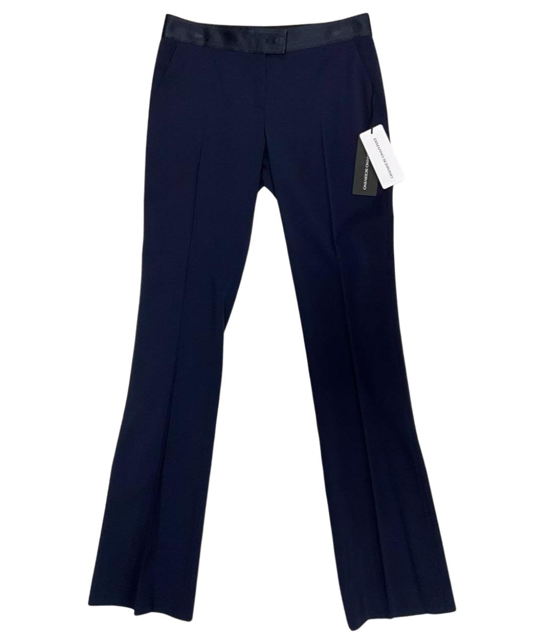 ERMANNO SCERVINO Синие шерстяные прямые брюки, фото 1