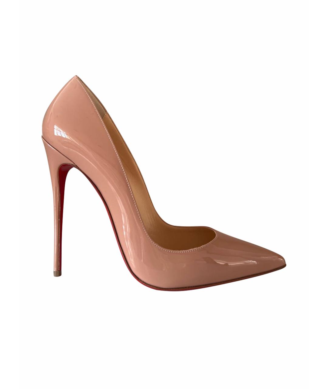 CHRISTIAN LOUBOUTIN Бежевые туфли из лакированной кожи, фото 1