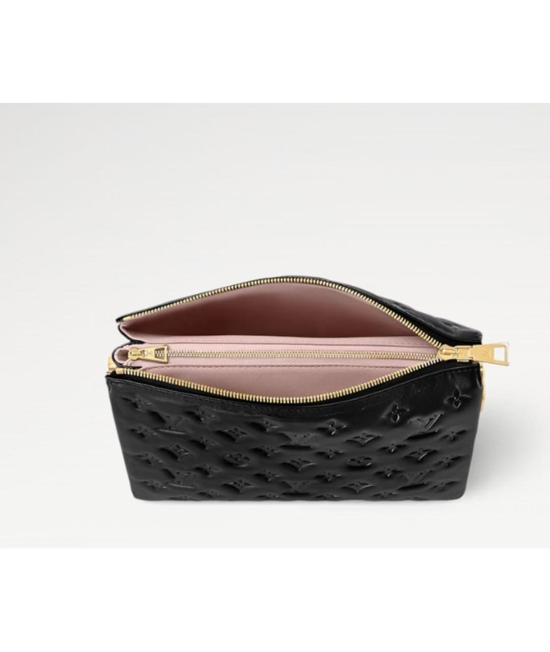 LOUIS VUITTON Черная кожаная сумка через плечо, фото 3