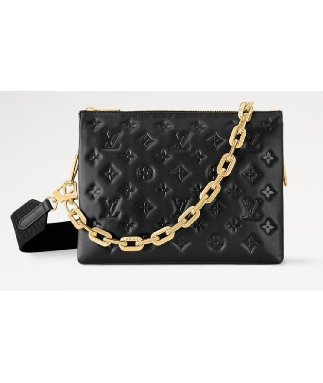 LOUIS VUITTON Черная кожаная сумка через плечо, фото 8