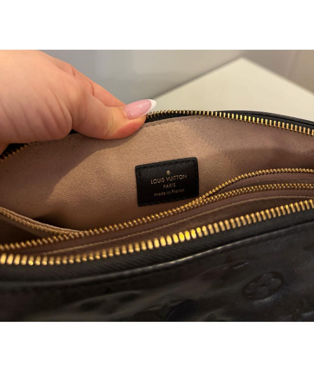 LOUIS VUITTON Черная кожаная сумка через плечо, фото 6