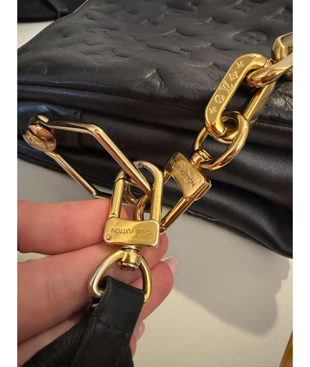 LOUIS VUITTON Черная кожаная сумка через плечо, фото 7