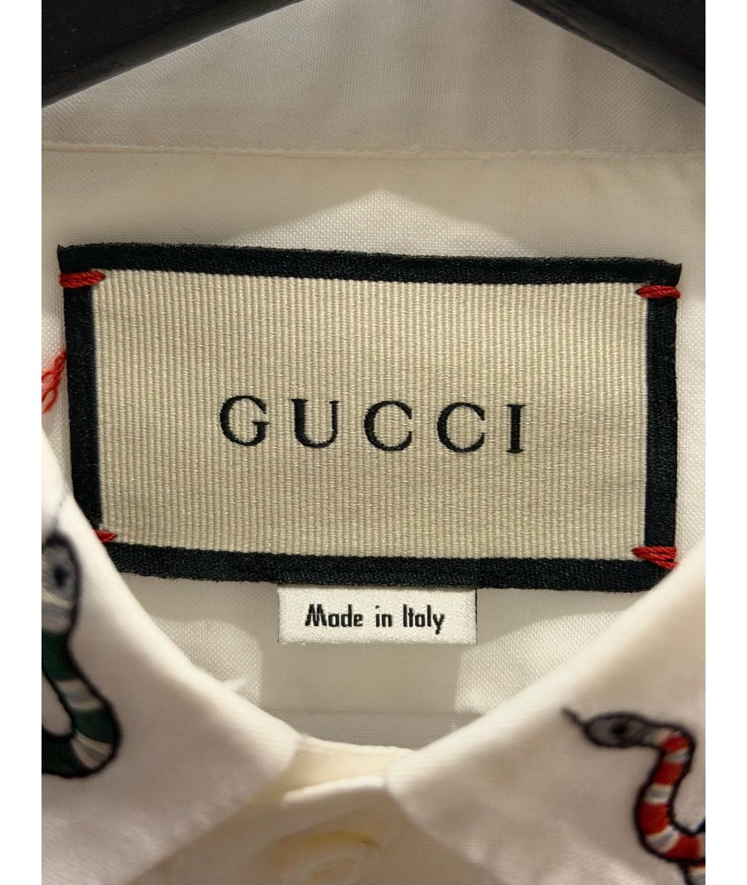 GUCCI Белая хлопковая кэжуал рубашка, фото 3