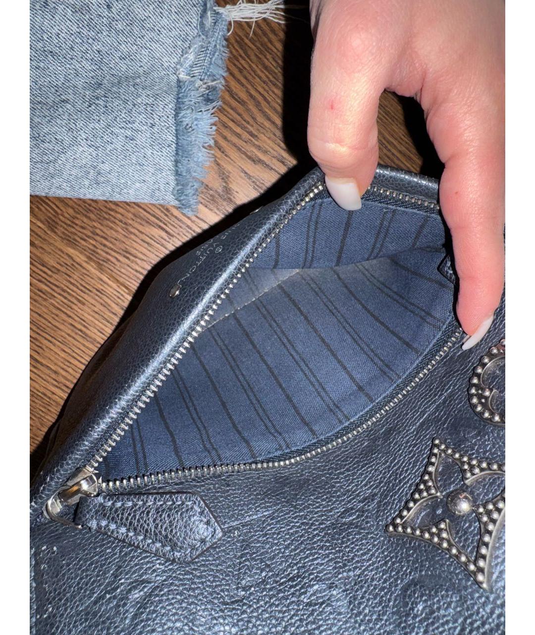 LOUIS VUITTON Темно-синий кожаный рюкзак, фото 8