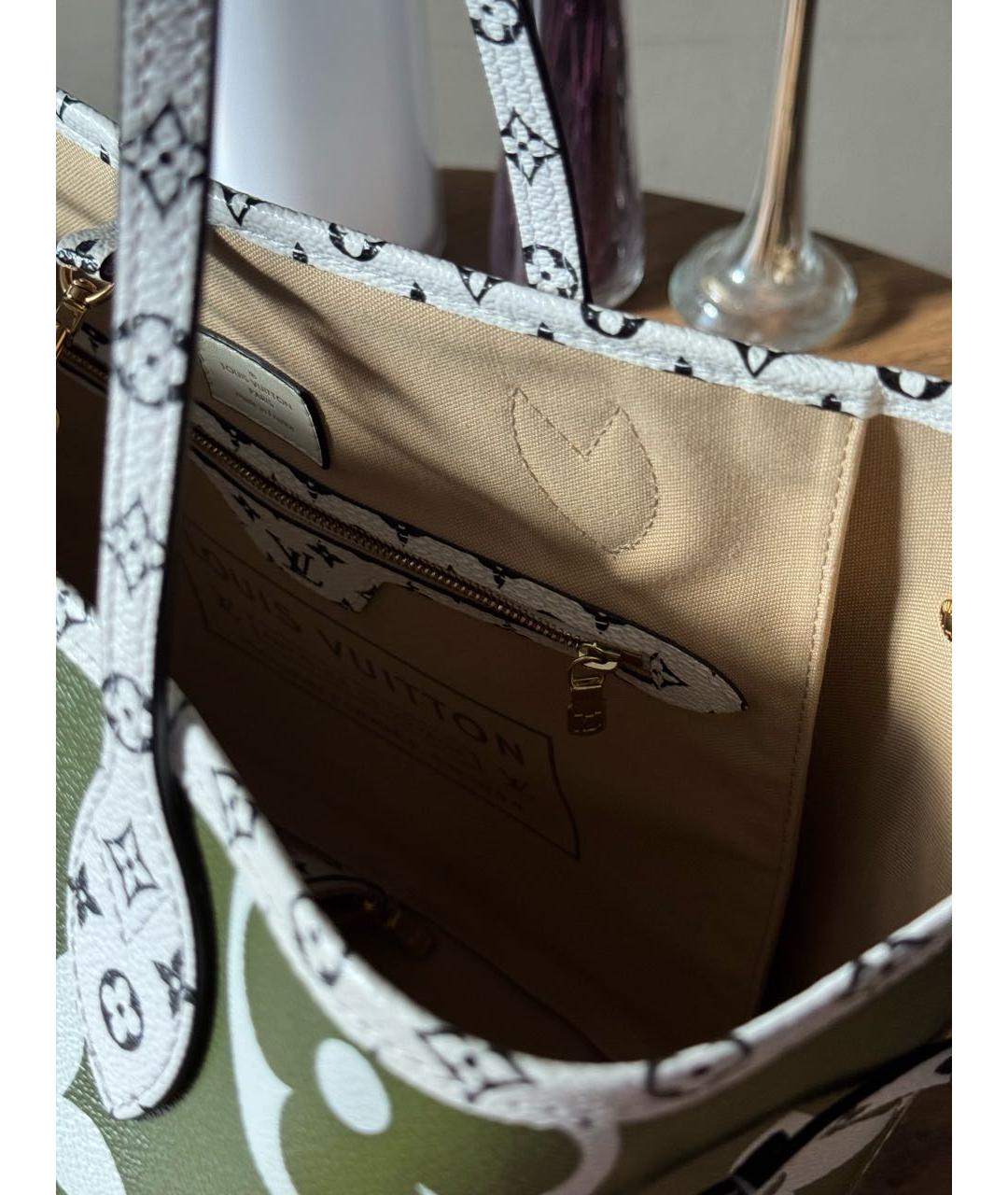 LOUIS VUITTON Хаки кожаная сумка через плечо, фото 4