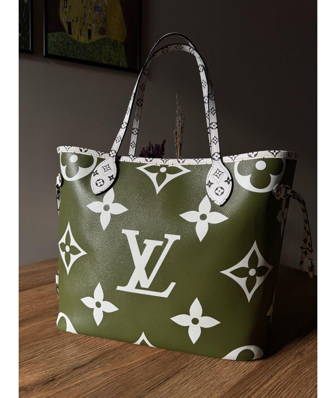 LOUIS VUITTON Хаки кожаная сумка через плечо, фото 9
