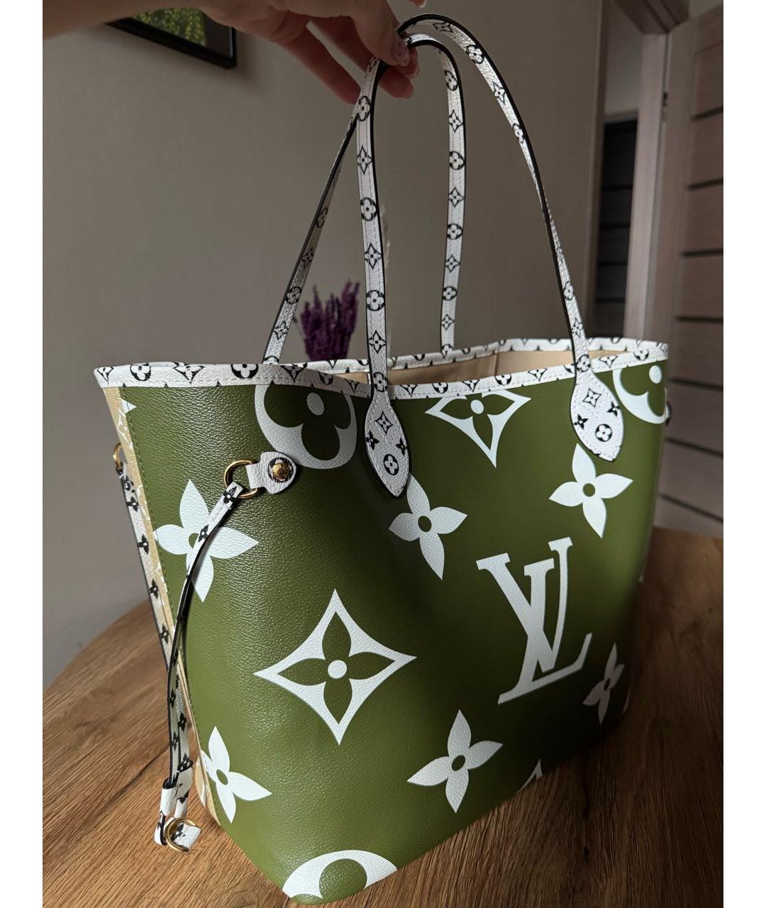 LOUIS VUITTON Хаки кожаная сумка через плечо, фото 2