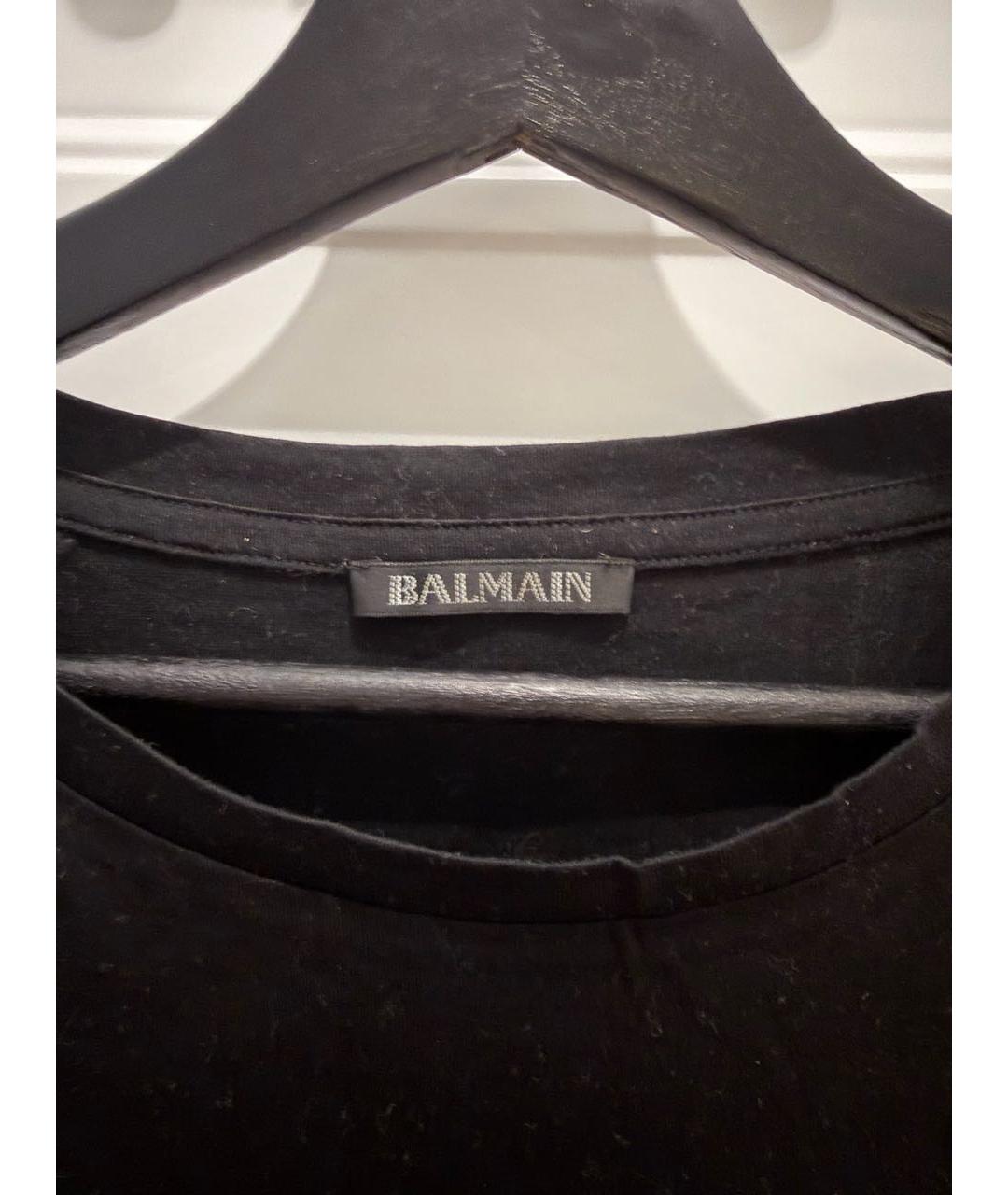 BALMAIN Черная хлопковая футболка, фото 3