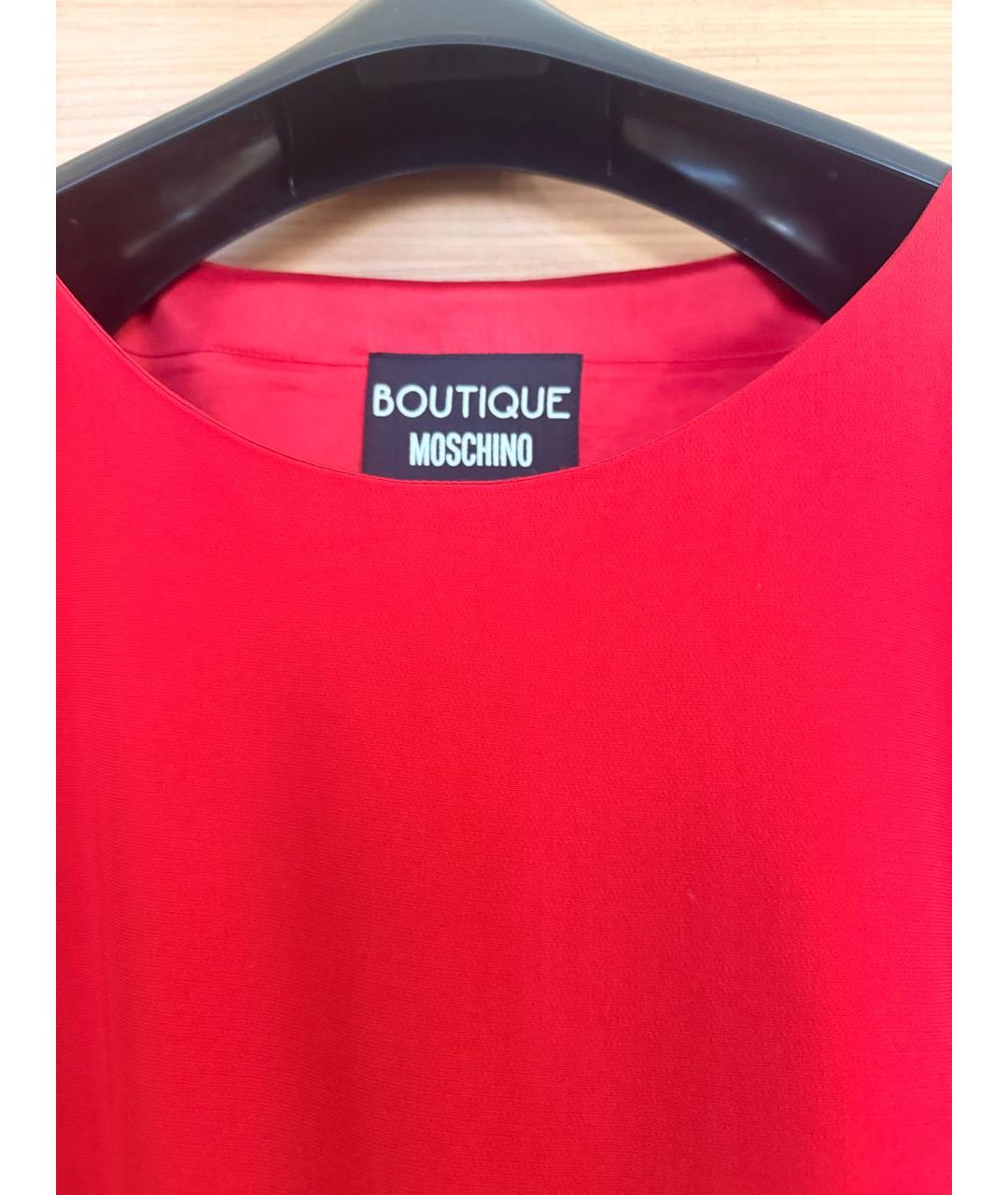 BOUTIQUE MOSCHINO Красное ацетатное повседневное платье, фото 3