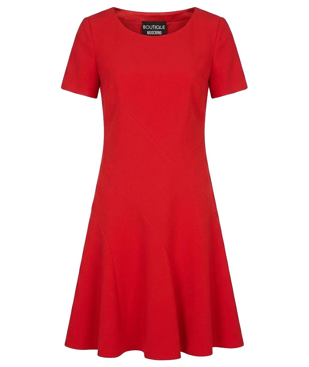 BOUTIQUE MOSCHINO Красное ацетатное повседневное платье, фото 1