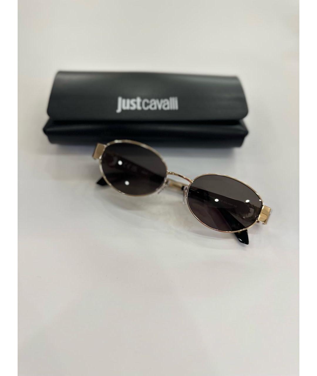 JUST CAVALLI Золотые металлические солнцезащитные очки, фото 6