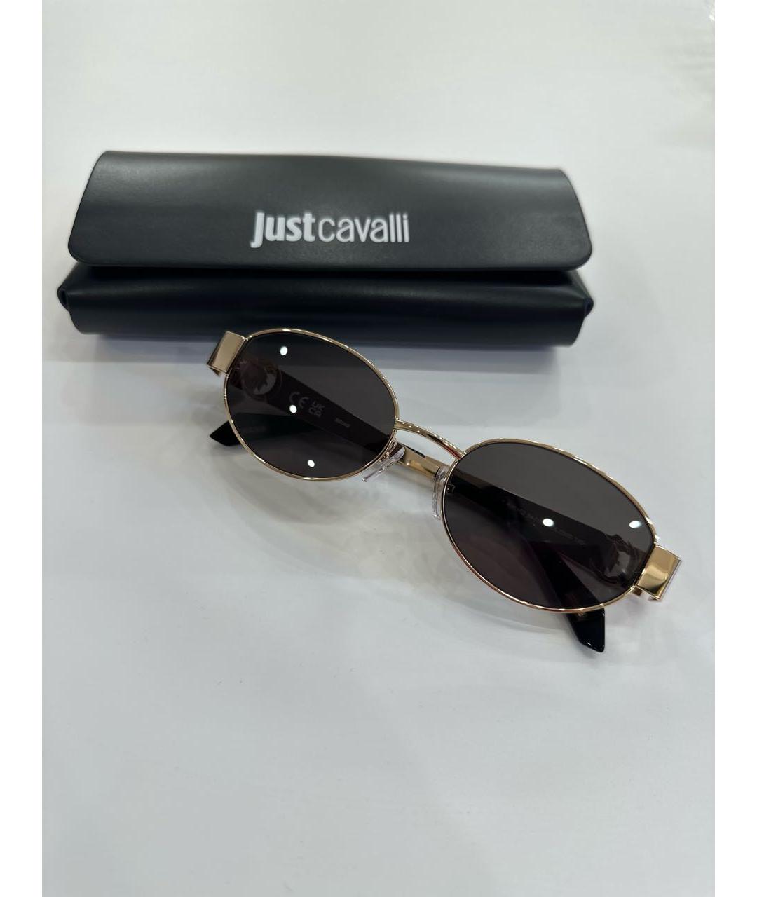 JUST CAVALLI Золотые металлические солнцезащитные очки, фото 4