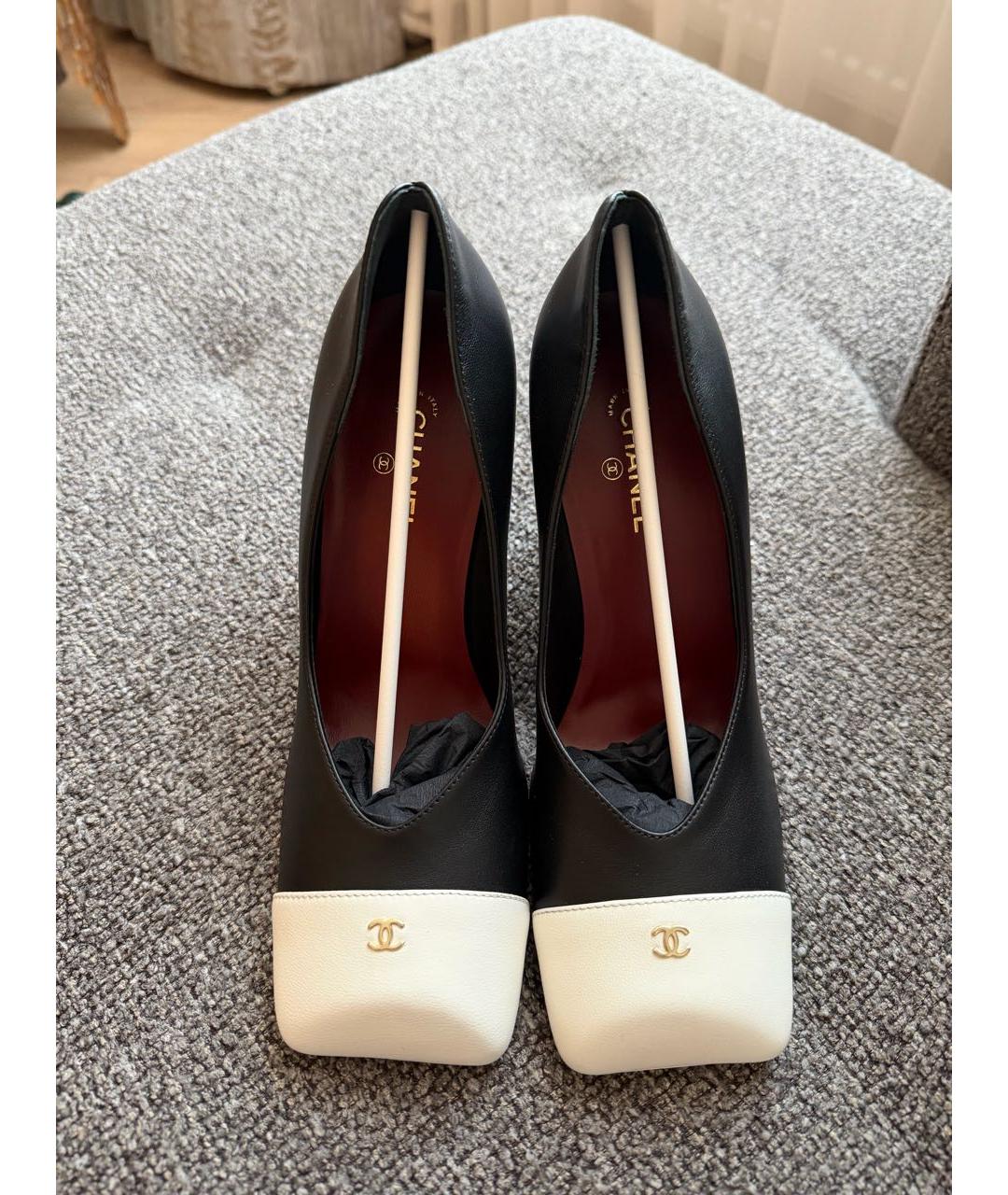 CHANEL Черные кожаные туфли, фото 2