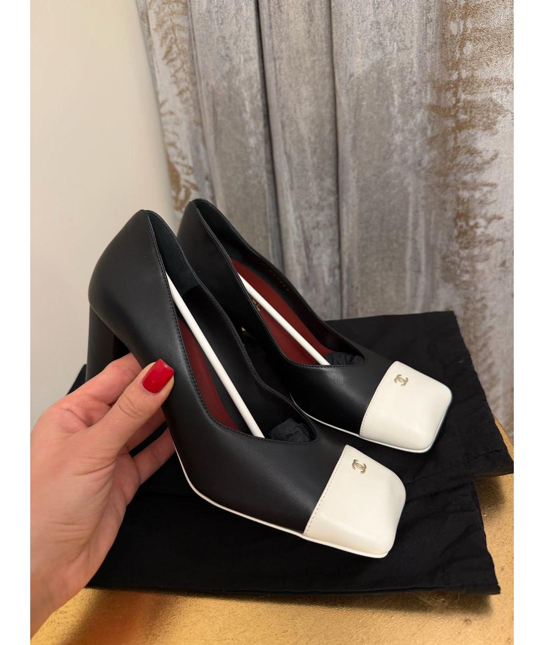 CHANEL Черные кожаные туфли, фото 4