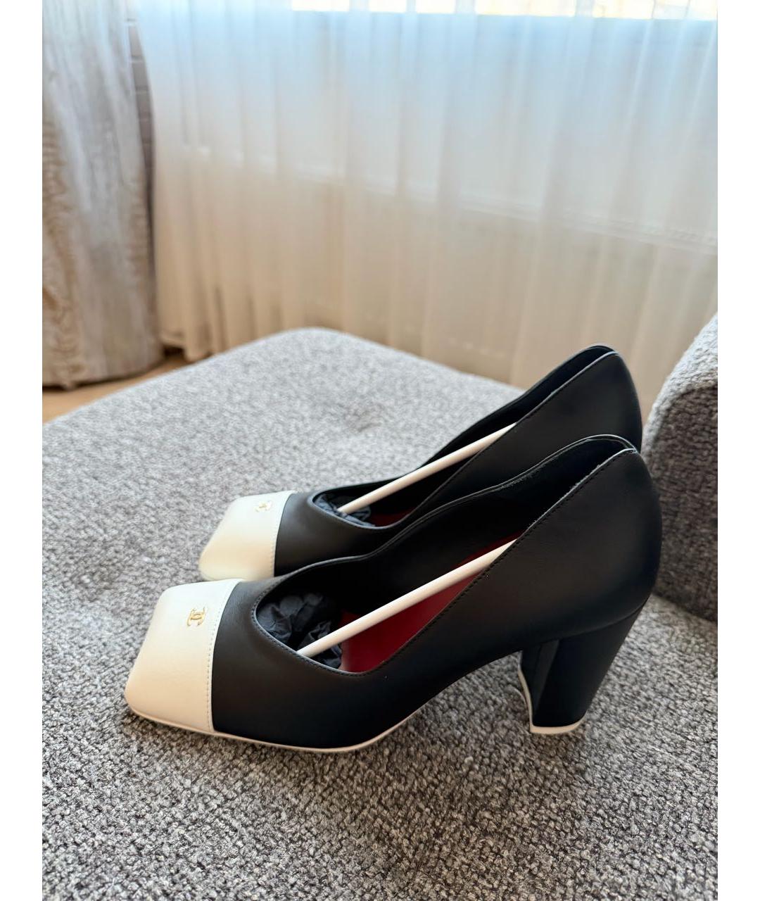 CHANEL Черные кожаные туфли, фото 6