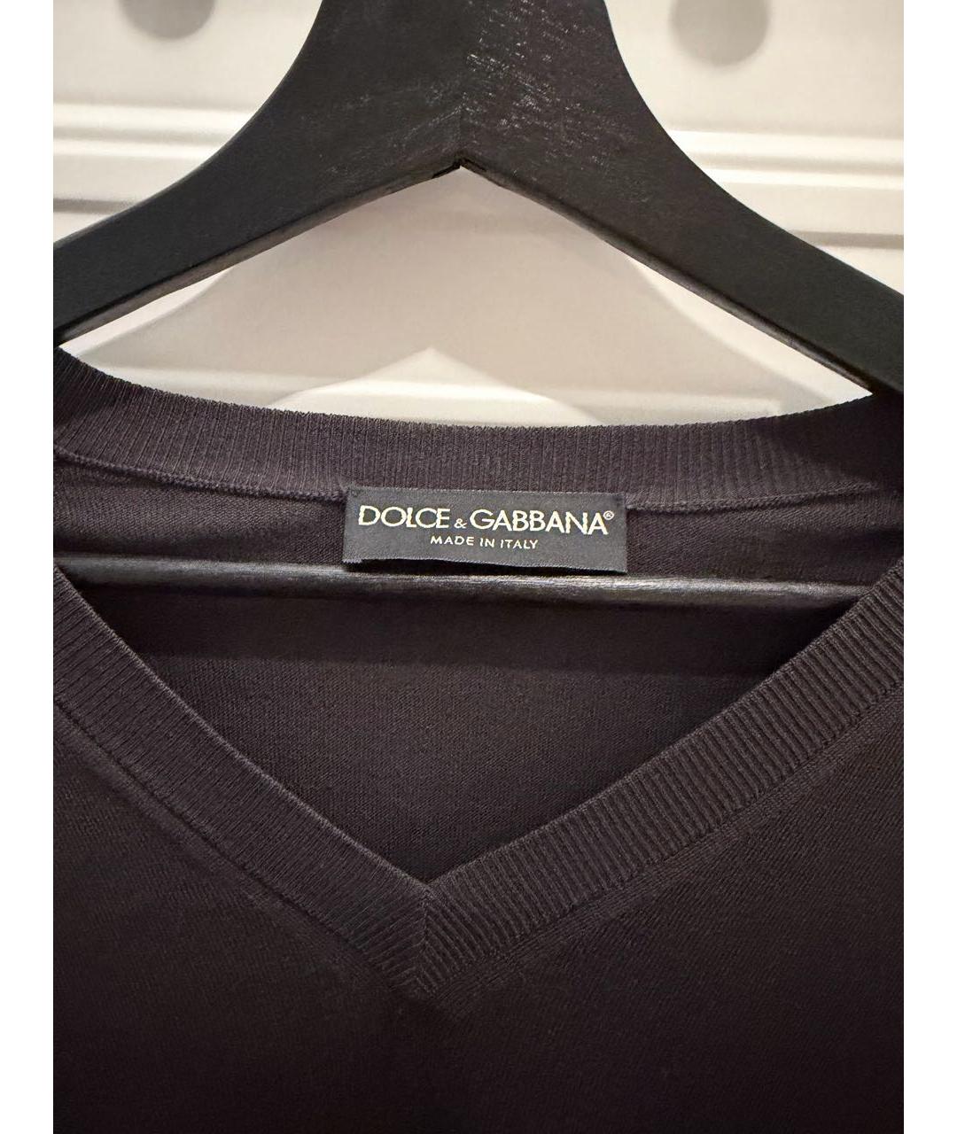 DOLCE&GABBANA Черный шелковый джемпер / свитер, фото 3