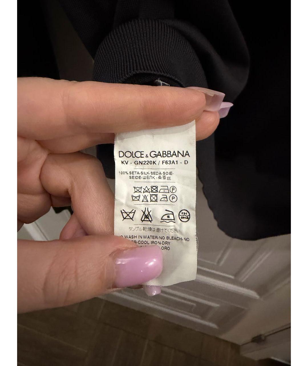 DOLCE&GABBANA Черный шелковый джемпер / свитер, фото 4