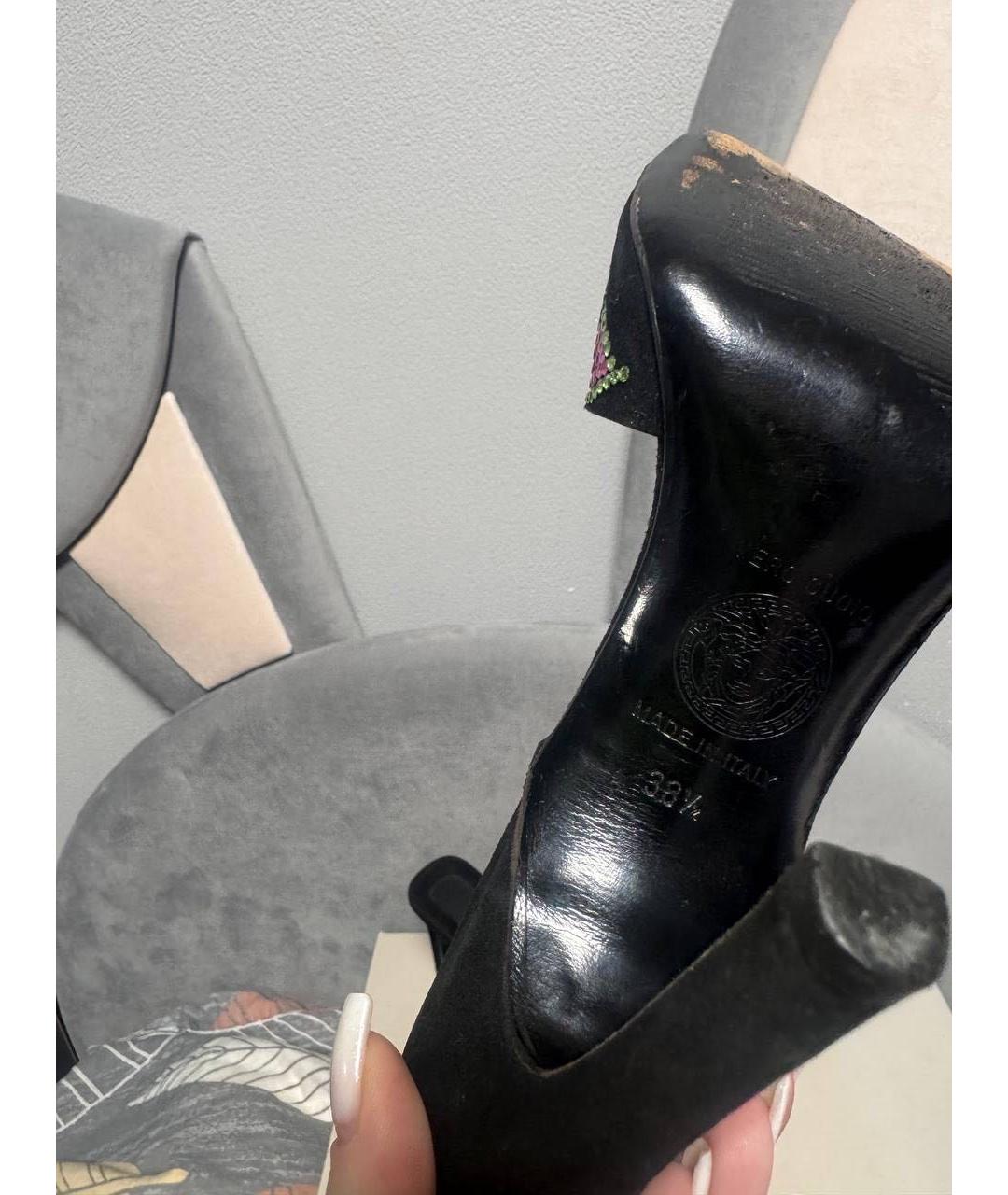 VERSACE Черные босоножки, фото 7