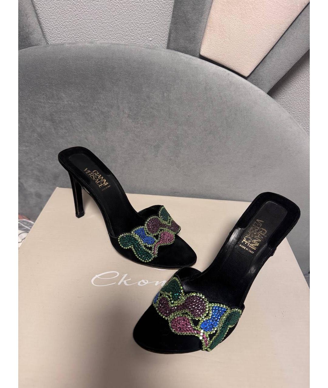 VERSACE Черные босоножки, фото 3