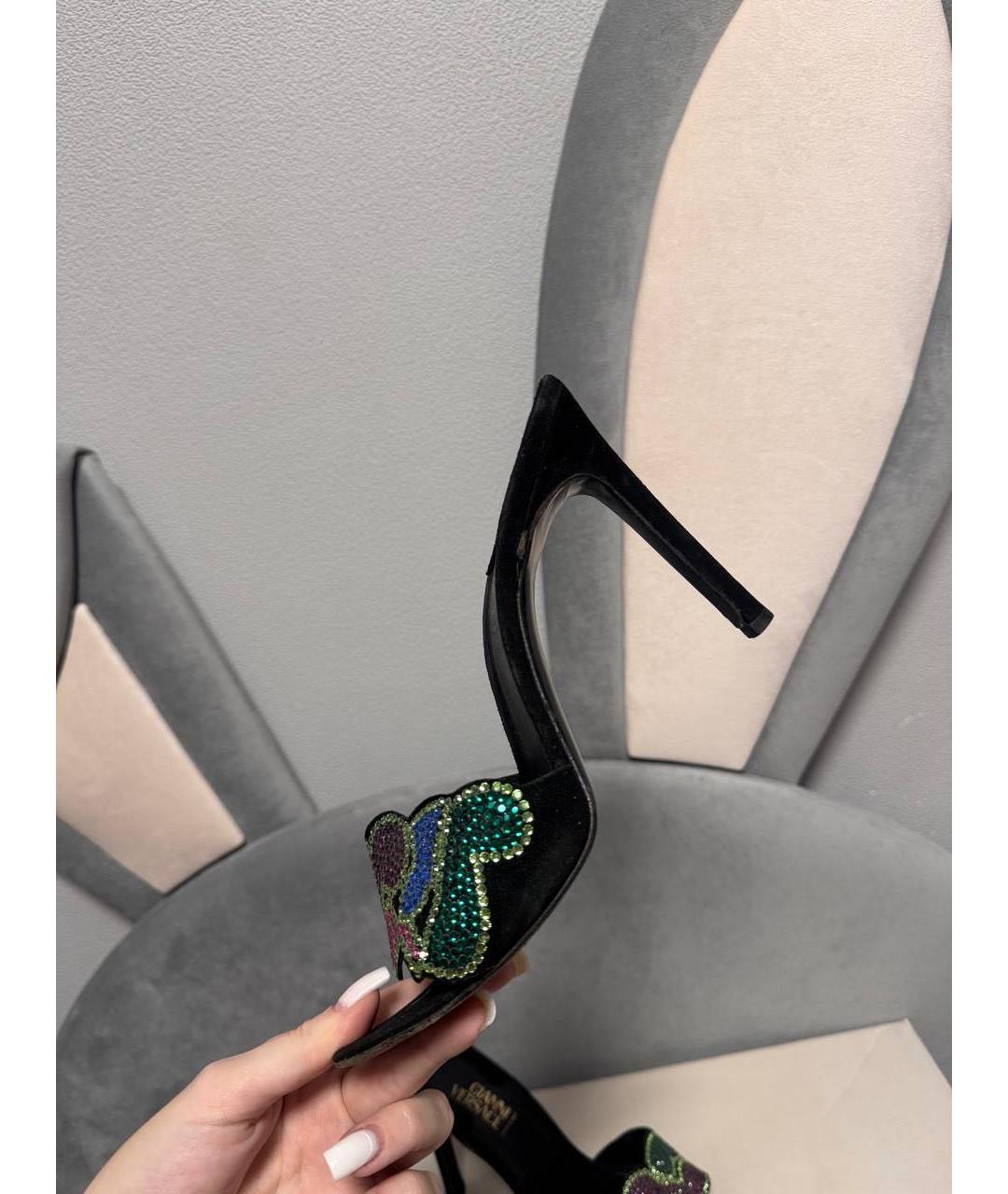 VERSACE Черные босоножки, фото 9