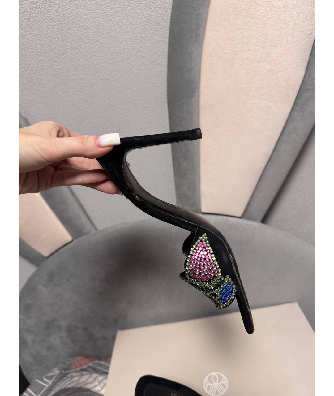 VERSACE Черные босоножки, фото 6