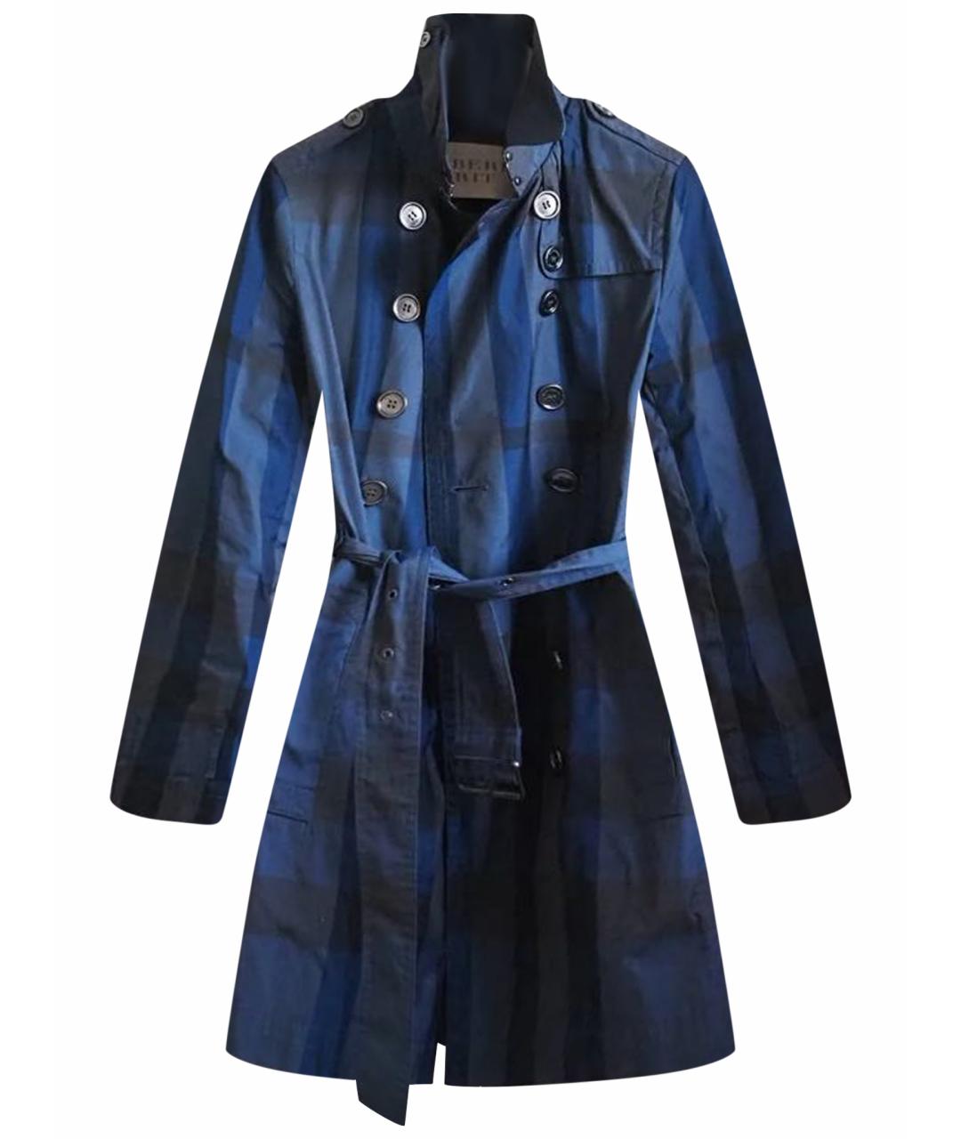 BURBERRY Темно-синий полиэстеровый тренч/плащ, фото 1