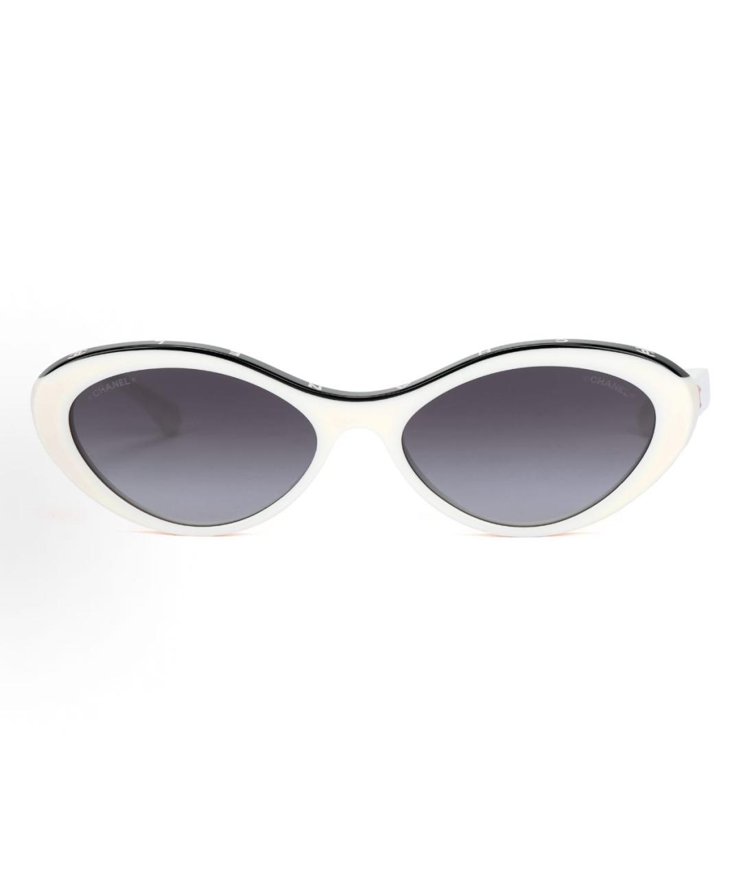 CHANEL Белые пластиковые солнцезащитные очки, фото 2