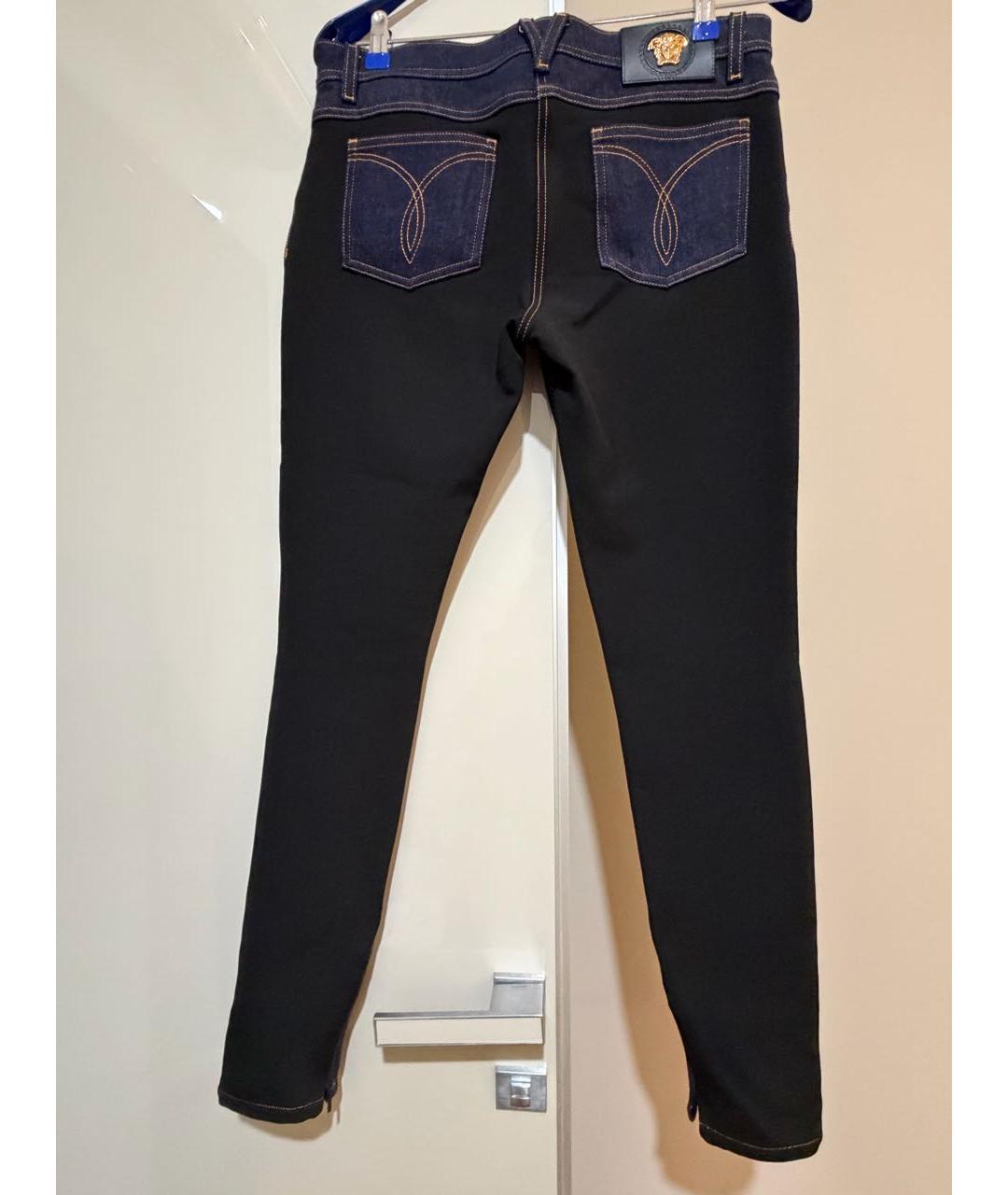 VERSACE Темно-синие хлопко-эластановые джинсы слим, фото 2