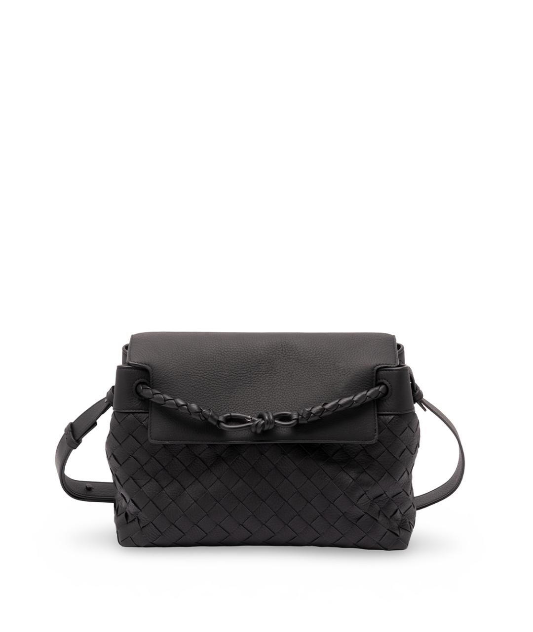 BOTTEGA VENETA Черная кожаная сумка на плечо, фото 1