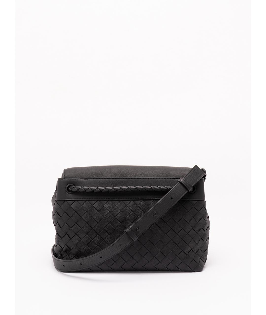 BOTTEGA VENETA Черная кожаная сумка на плечо, фото 2